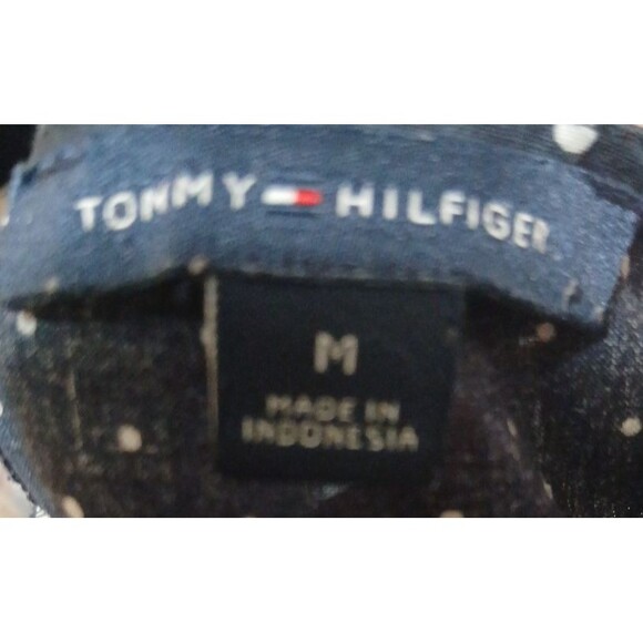 tommy hilfiger Womans Blue and Whitedots And Stripe Retro Shirt Size M - Picture 6 of 7